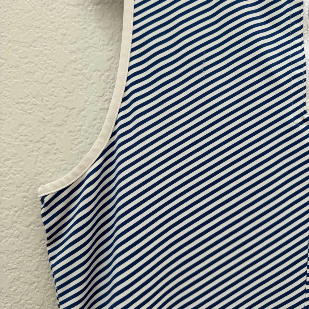 Tommy Bahama IslandZone Aubrey Cassia Navy Blue and White Striped Dress, Large - Picture 8 of 13